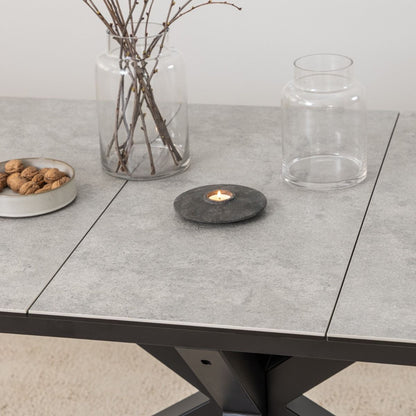 Heaven Extendable Dining Table with Ceramic Grey Top 168–210cm