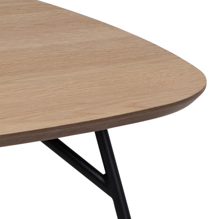 Caracas Square Coffee Table in Oak and Matt Black