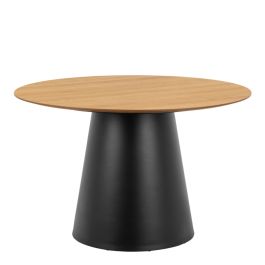 Soli Round Dining Table in Oak/Black 120x120cm