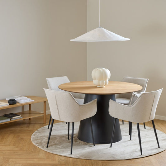 Soli Round Dining Table in Oak/Black 120x120cm