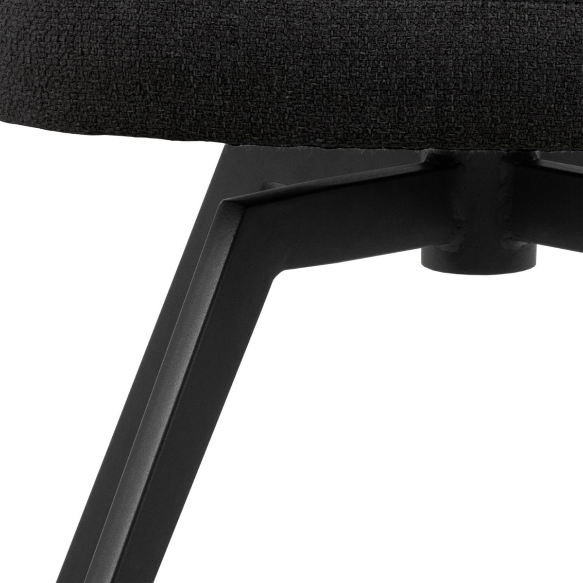 Soli Round Dining Table in Oak/Black 120x120cm includes 4 Darlene Dining Chairs with Armrest and Swivel Function in Black