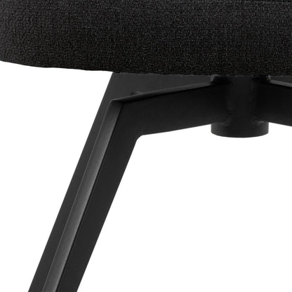 Soli Round Dining Table in Oak/Black 120x120cm includes 4 Darlene Dining Chairs with Armrest and Swivel Function in Black