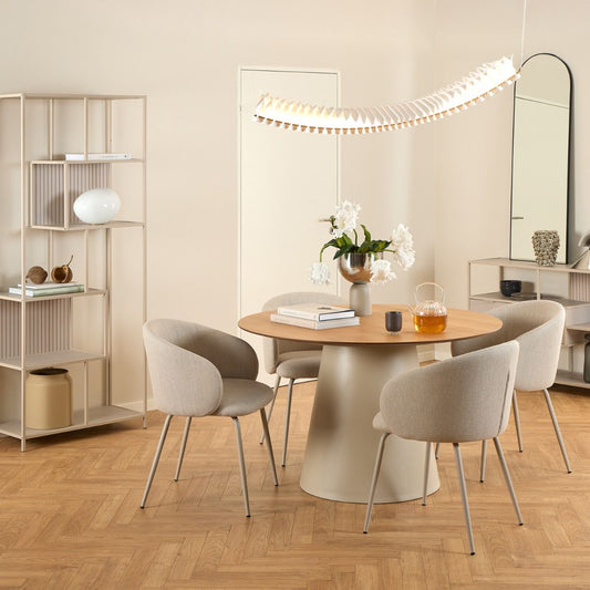 Soli Round Dining Table in Oak/Grey 120x120cm