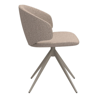 Soli Round Dining Table in Oak/Grey 120x120cm includes 4 Ella Swivel Beige Dining Chairs
