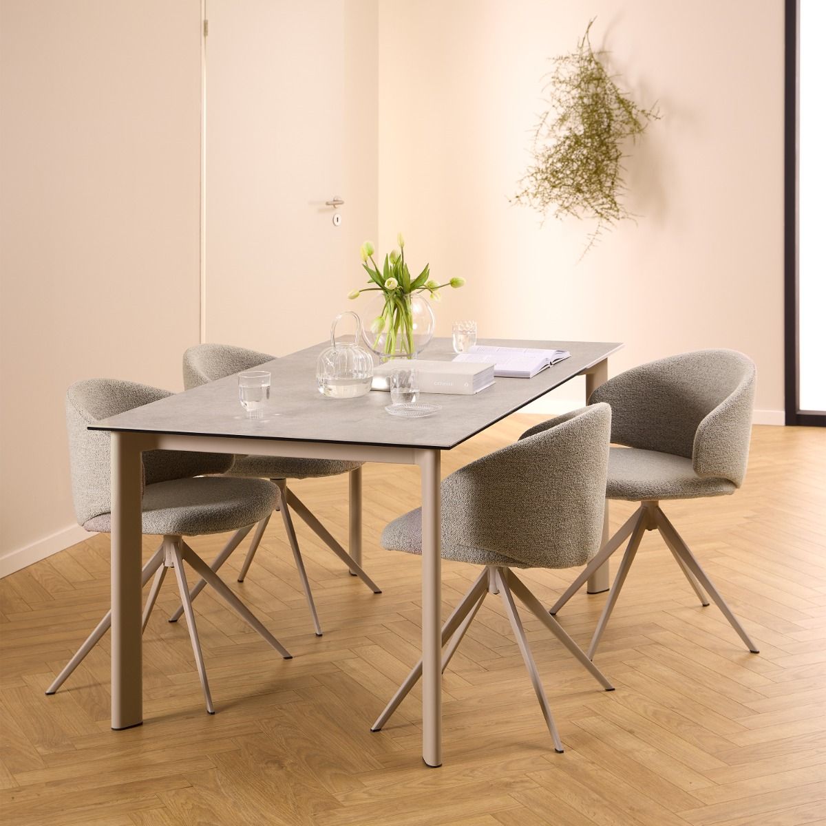 Palermo Ceramic Dining Table in Grey 160x90cm