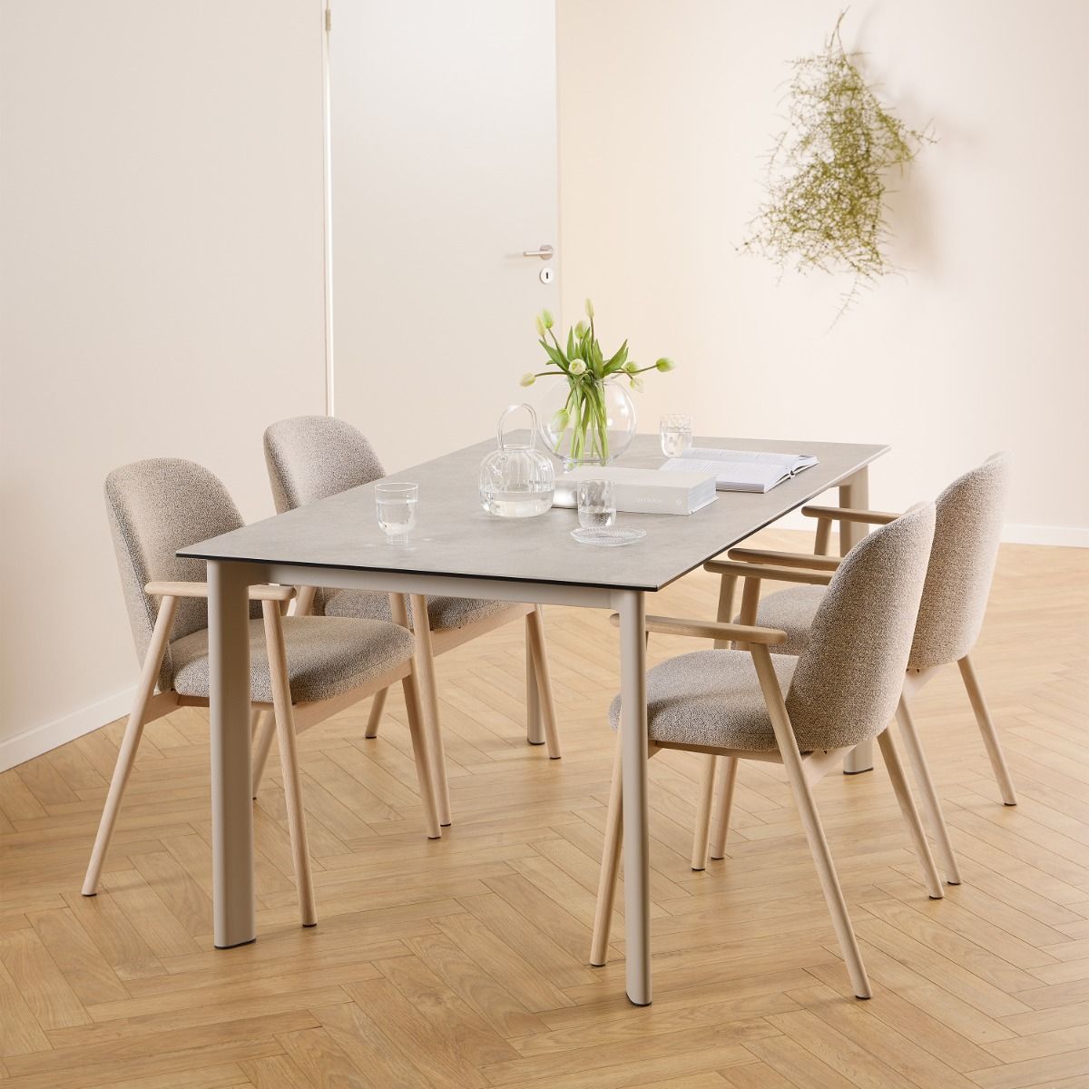 Palermo Ceramic Dining Table in Grey 160x90cm