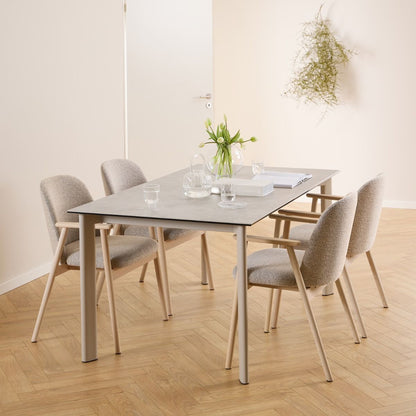 Palermo Ceramic Dining Table in Grey 160x90cm
