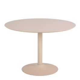 Ibiza Round Dining Table with Beige Top and Matt Beige Base 110x74cm