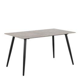 Wicklow Rectangular Dining Table in Grey/Black 140x80cm