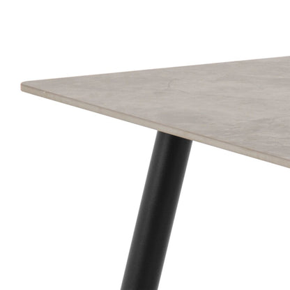 Wicklow Rectangular Dining Table in Grey/Black 140x80cm