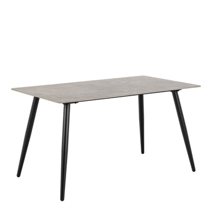 Wicklow Rectangular Dining Table in Grey/Black 140x80cm includes 4 Brooke Dining Chairs in Monza Beige