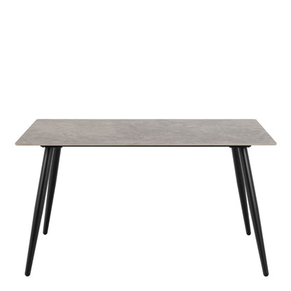 Wicklow Rectangular Dining Table in Grey/Black 140x80cm includes 4 Brooke Dining Chairs in Monza Beige