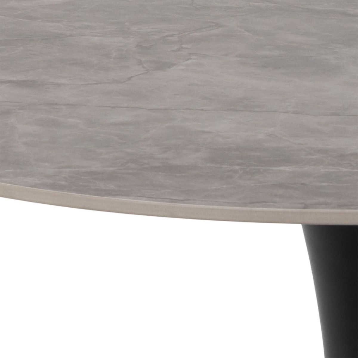 Malta Ceramic Round Dining Table Grey/Black 90x75cm