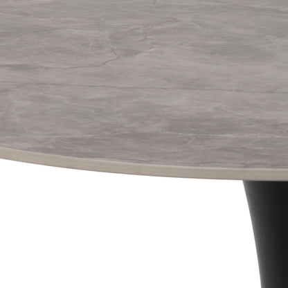 Malta Ceramic Round Dining Table Grey/Black 90x75cm