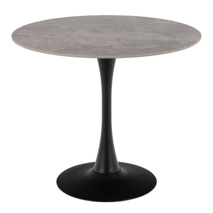 Malta Ceramic Round Dining Table Grey/Black 90x75cm
