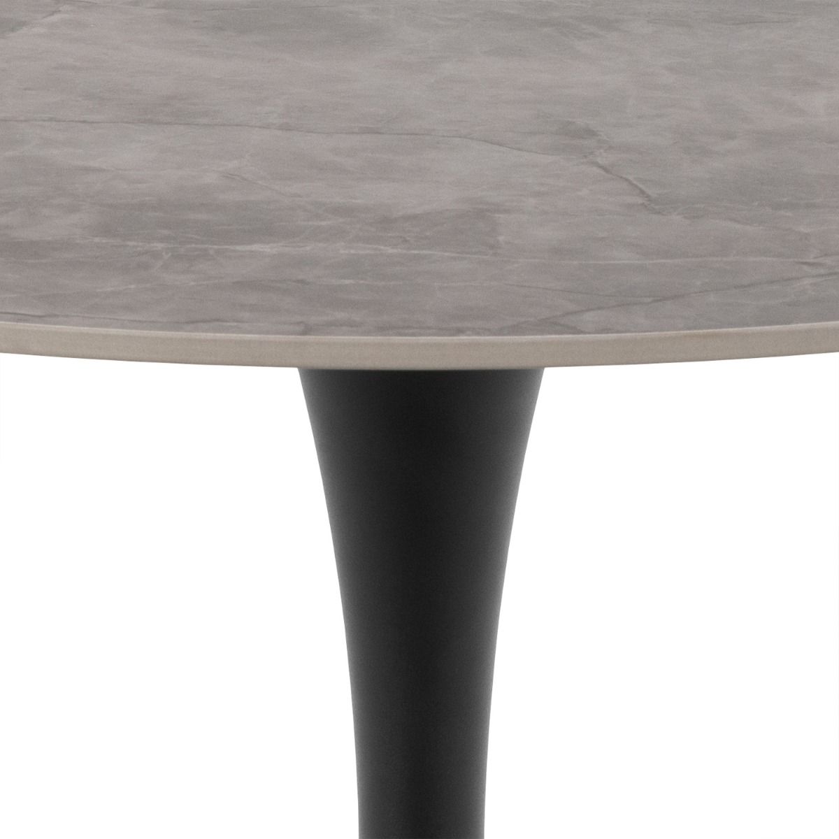Malta Ceramic Round Dining Table Grey/Black 90x75cm