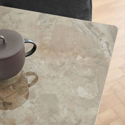 Wicklow Ceramic Dining Table Brown/Black 140x80cm