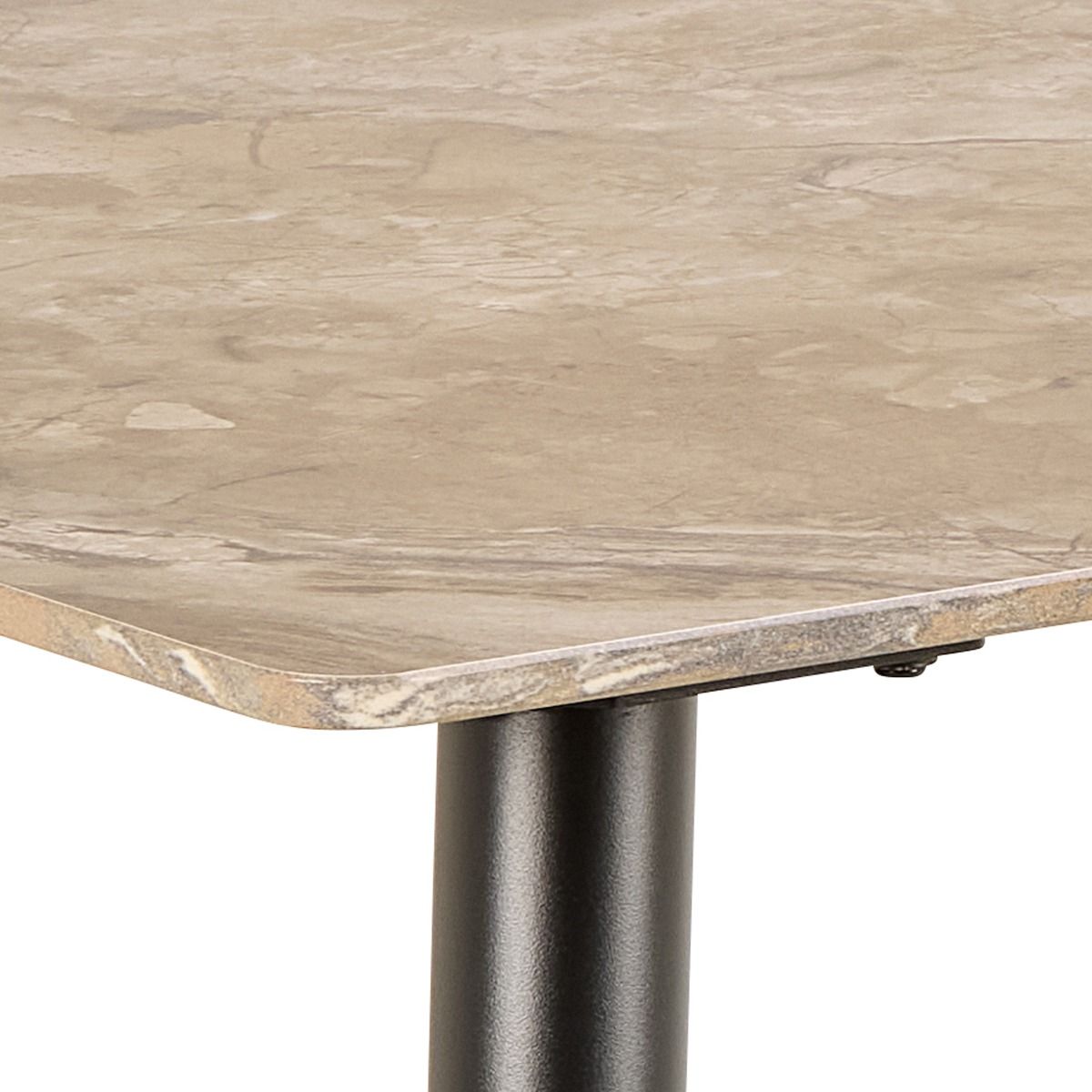 Wicklow Ceramic Dining Table Brown/Black 140x80cm includes 4 Brooke Dining Chairs in Taupe