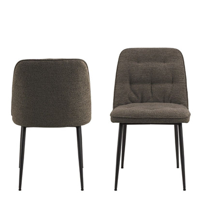 Wicklow Ceramic Dining Table Brown/Black 140x80cm includes 4 Brooke Dining Chairs in Taupe