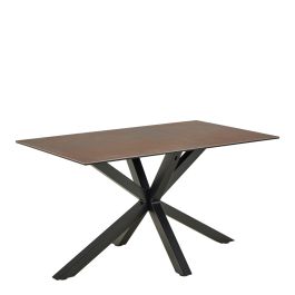 Heaven Dining Table with Ceramic Rusty Brown Top 135x75.5cm