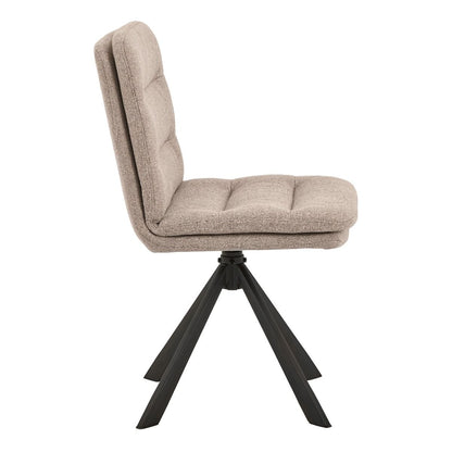 Heaven Dining Table with Ceramic Rusty Brown Top 135x80cm includes 4 Dean Beige Swivel Dining Chairs