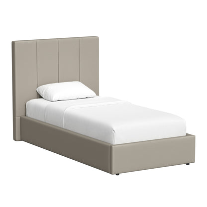 Single Ottoman Storage Bedframe – Oatmeal Fabric