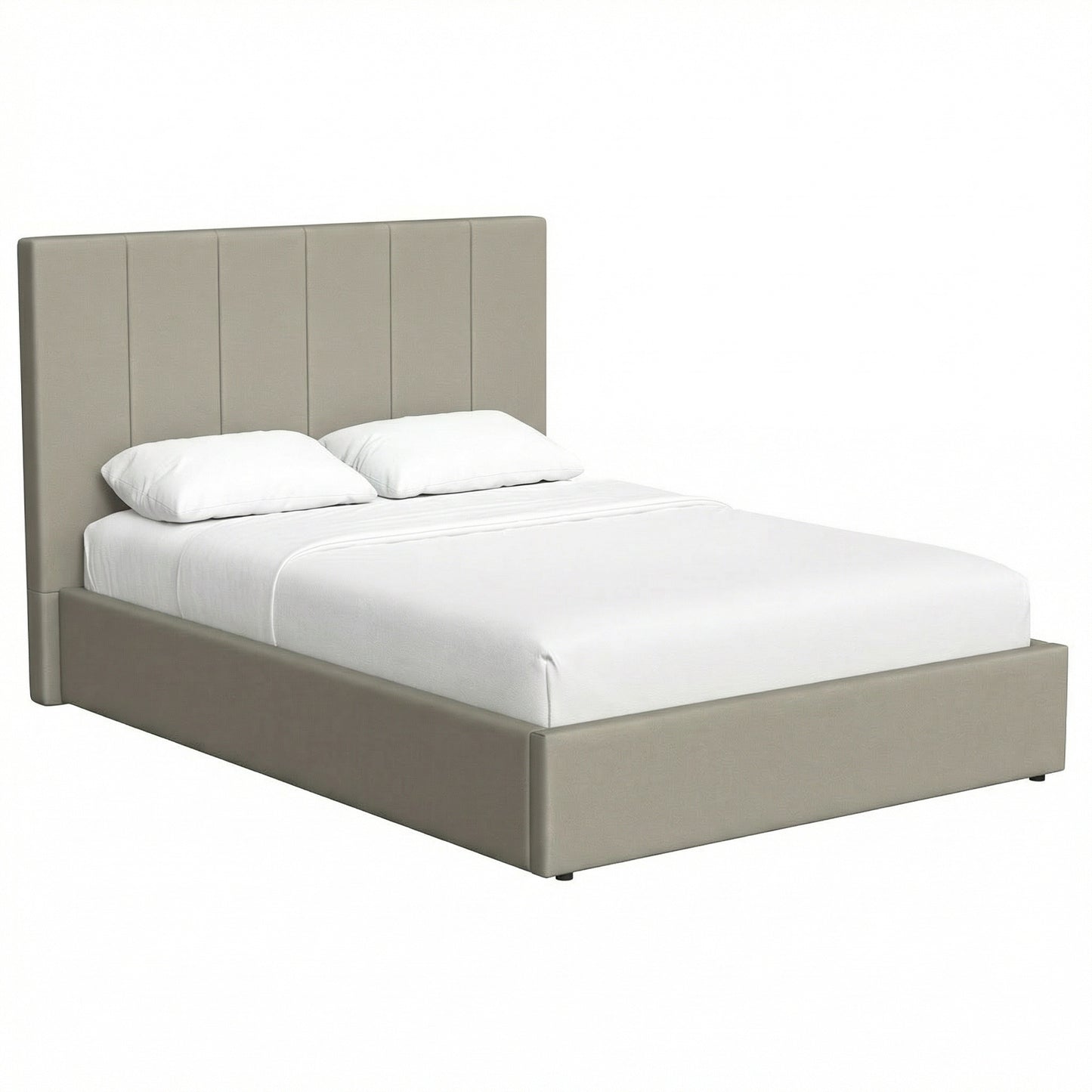 Double Size Ottoman Storage Bedframe – Marbled Sand Fabric