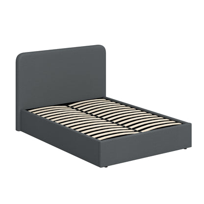 Grey Fabric Small Double Ottoman Storage Bedframe