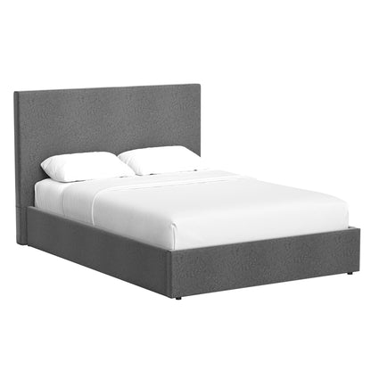 Double Size Ottoman Storage Bedframe – Fossil Grey Fabric
