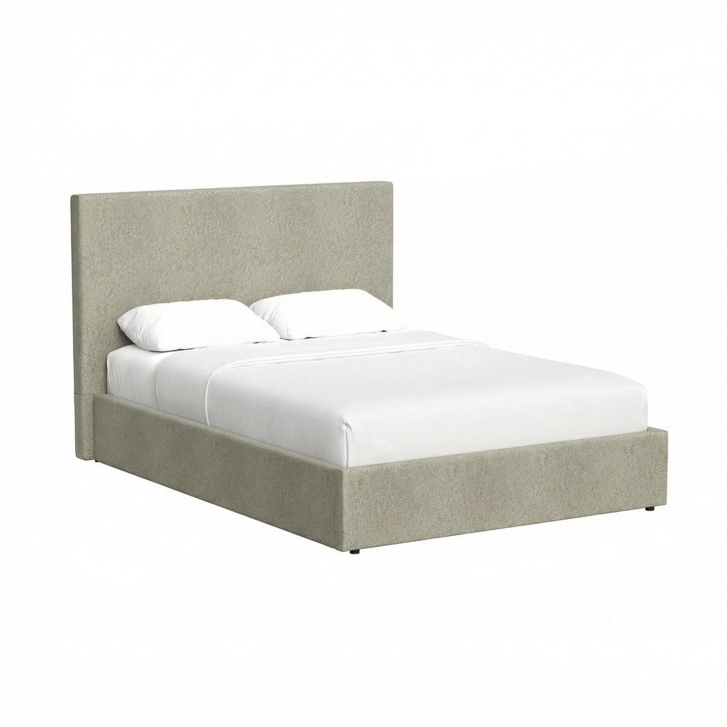 Small Double Ottoman Storage Bedframe – Marbled Sand Fabric