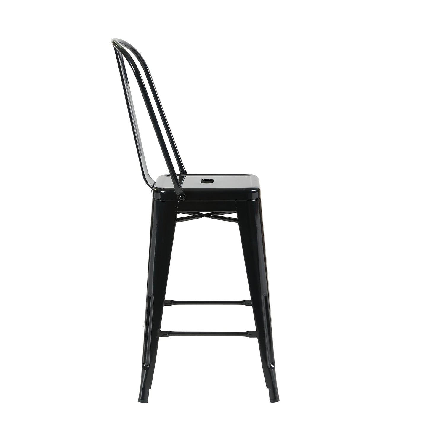 Bistro Pack of 4 24" Black Bar Chairs – Durable and Stylish