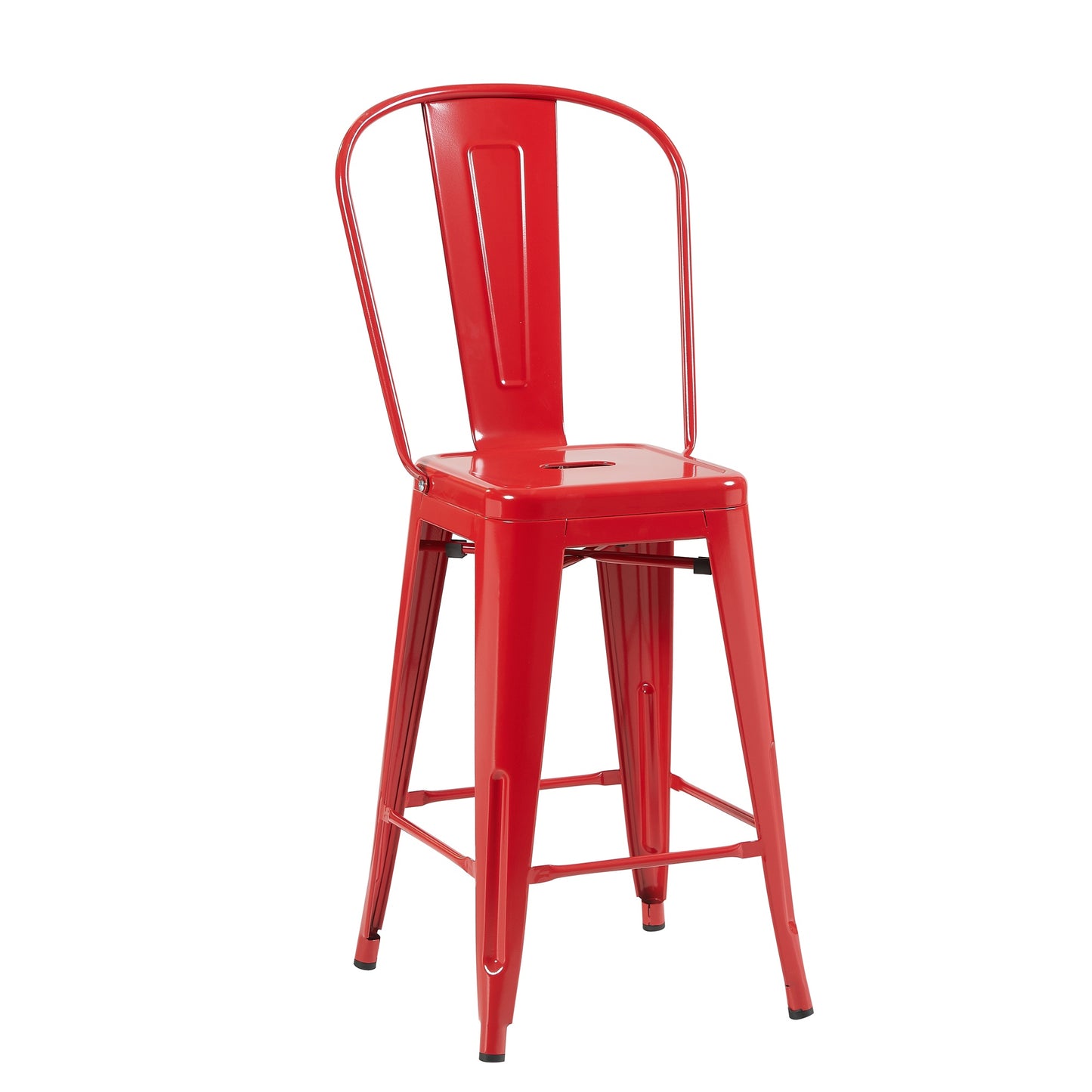Bistro Pack of 4 24" Red Bar Chairs – Durable & Stylish