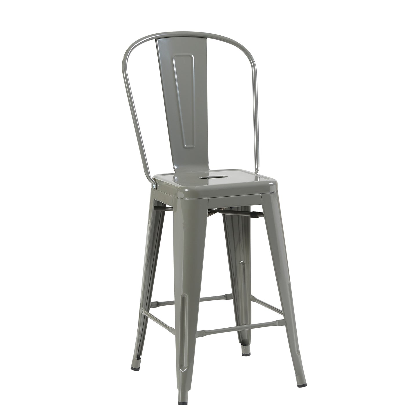 Bistro Pack of 4 24" Silver Bar Chairs – Stylish & Durable