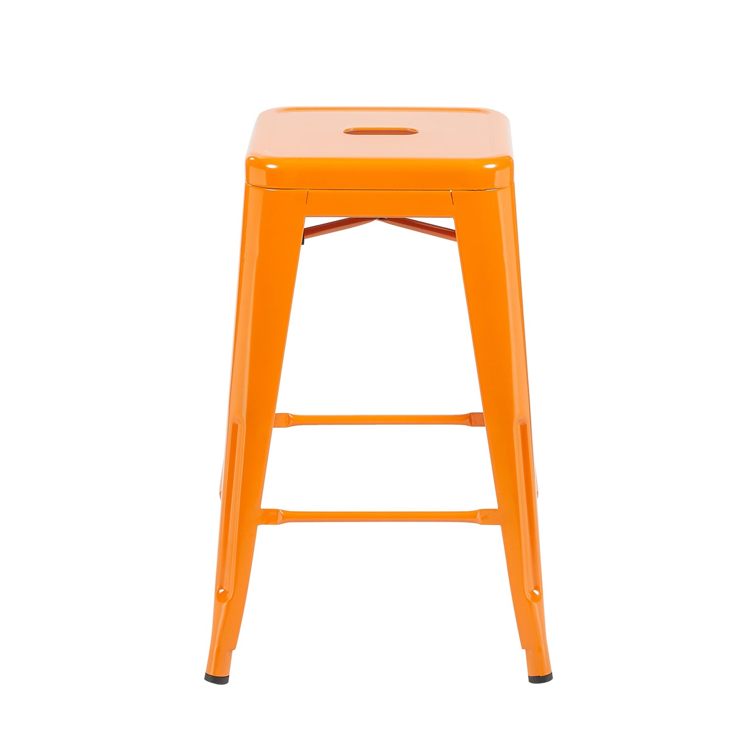 Bistro Pack of 4 Orange 24" Countertop Stools – Industrial Style