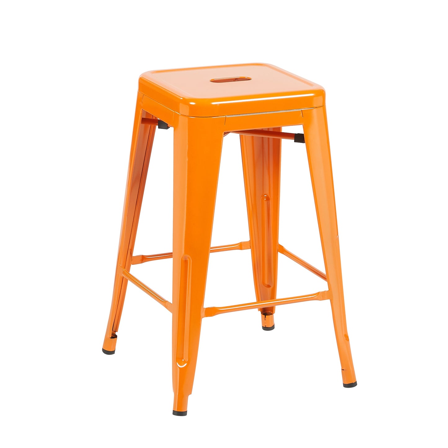 Bistro Pack of 4 Orange 24" Countertop Stools – Industrial Style