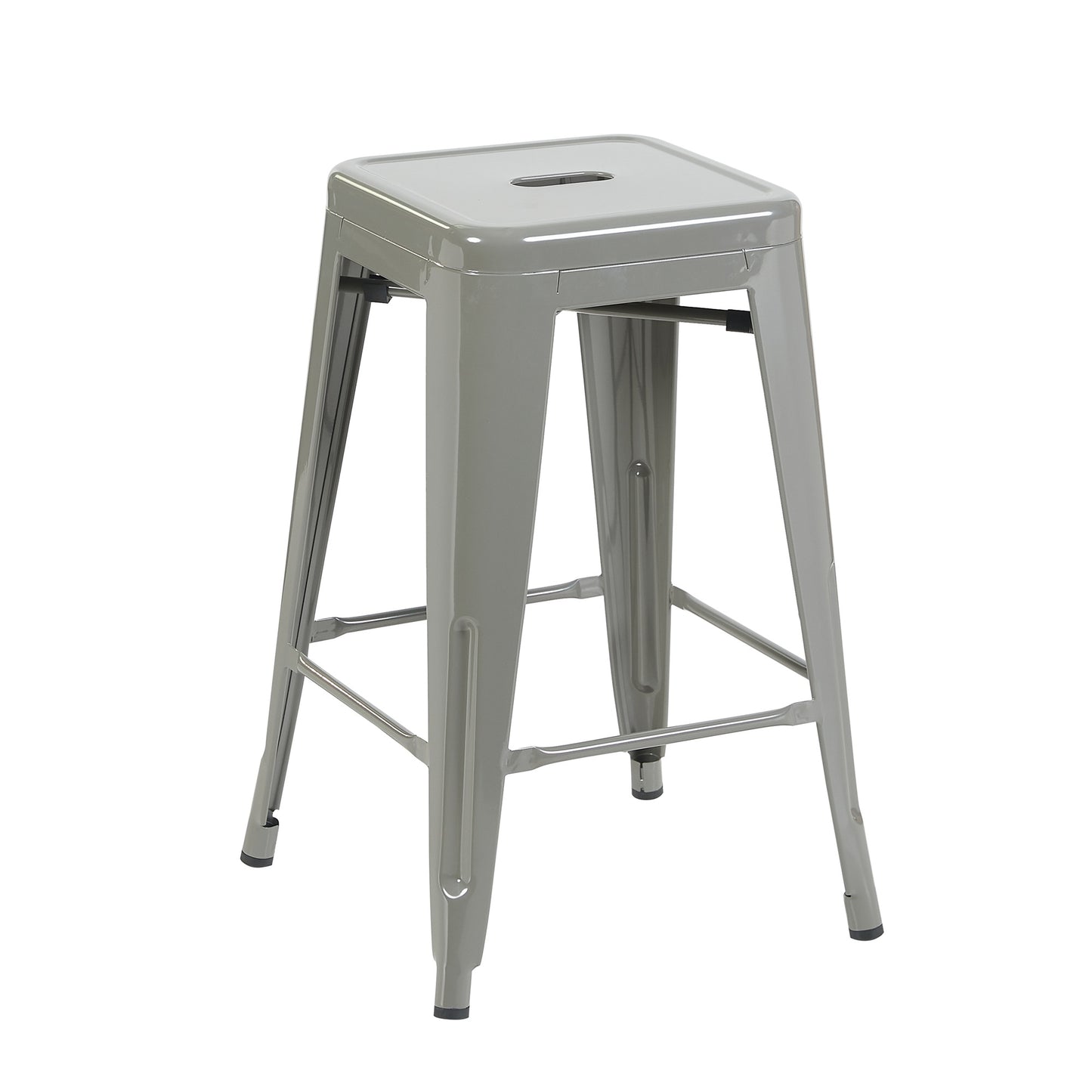 Bistro Pack of 4 Silver 24" Countertop Stools – Modern Industrial
