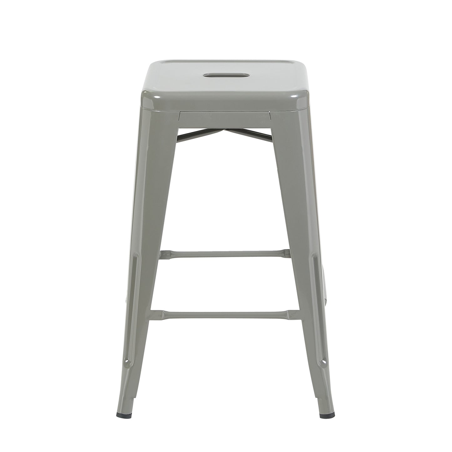 Bistro Pack of 4 Silver 24" Countertop Stools – Modern Industrial