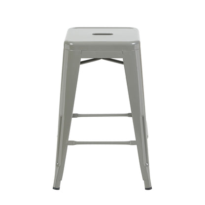 Bistro Pack of 4 Silver 24" Countertop Stools – Modern Industrial