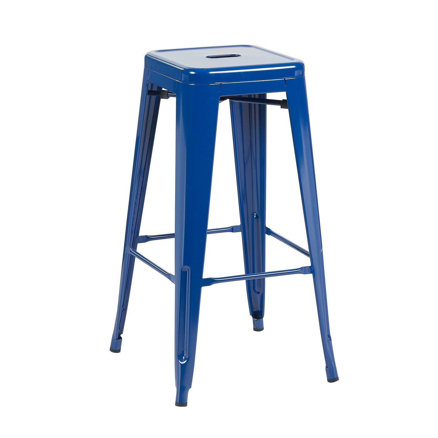 Bistro Pack of 4 30" Blue Bar Stools – Modern Industrial Design