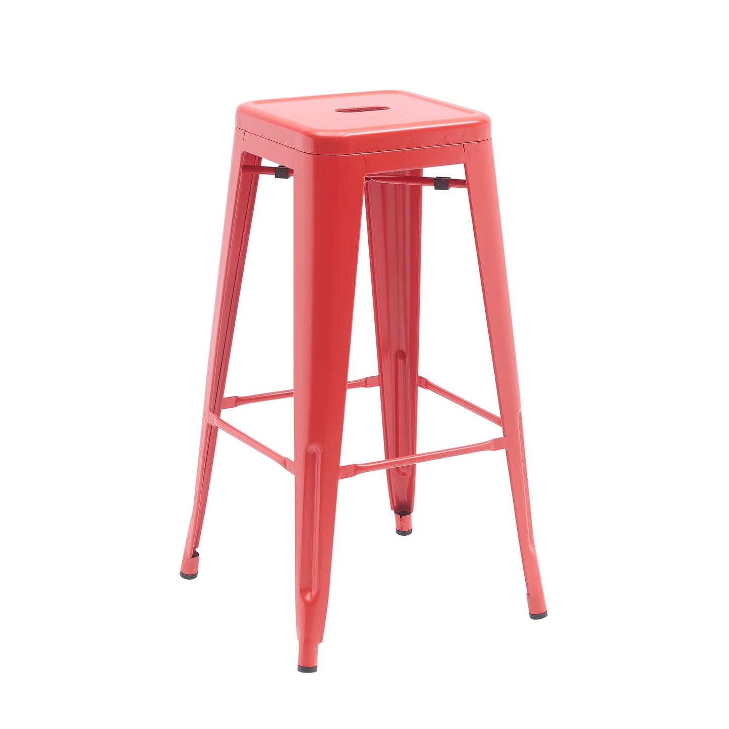 Bistro Pack of 4 30" Red Bar Stools – Modern Industrial Design