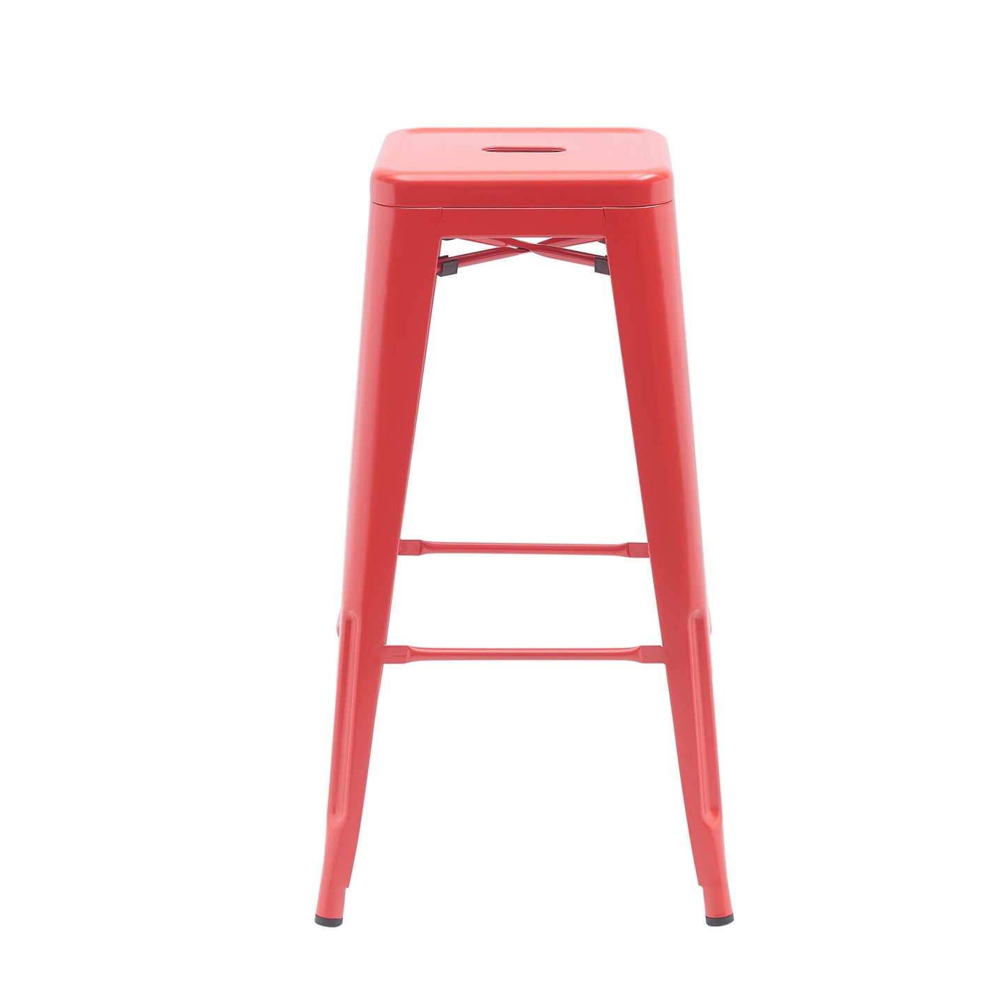 Bistro Pack of 4 30" Red Bar Stools – Modern Industrial Design
