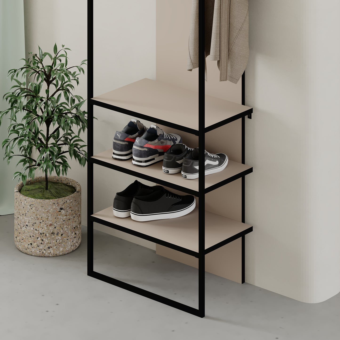 Modern Archy Hall Stand Coat Rack with Shoe Storage