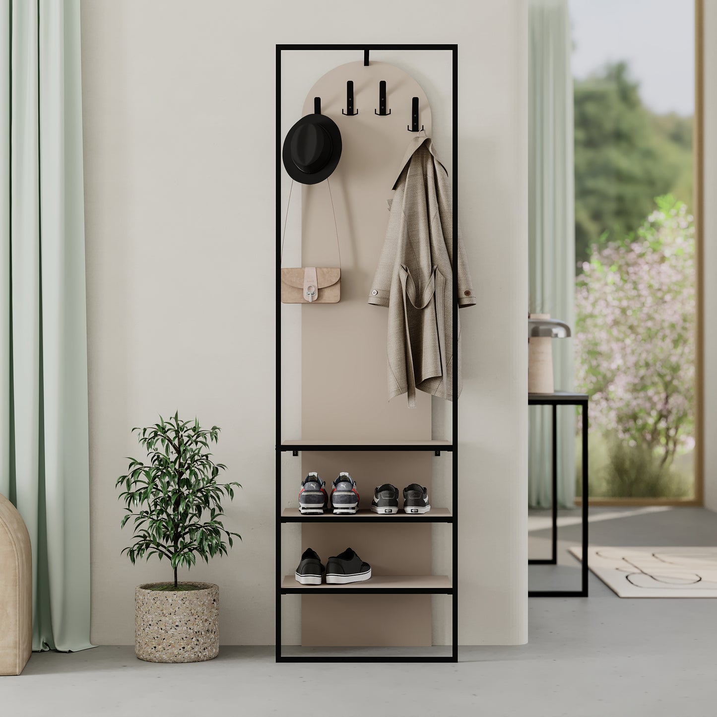 Modern Archy Hall Stand Coat Rack with Shoe Storage