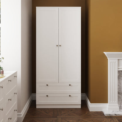 FWStyle Artus Shaker 2 Door 2 Drawer Wardrobe – Matt White