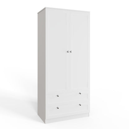 FWStyle Artus Shaker 2 Door 2 Drawer Wardrobe – Matt White