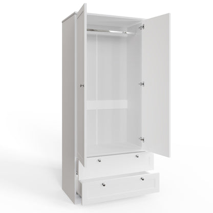 FWStyle Artus Shaker 2 Door 2 Drawer Wardrobe – Matt White
