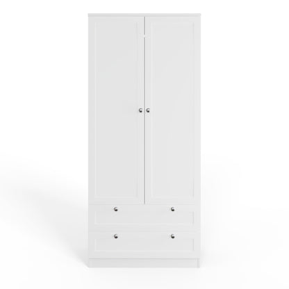 FWStyle Artus Shaker 2 Door 2 Drawer Wardrobe – Matt White