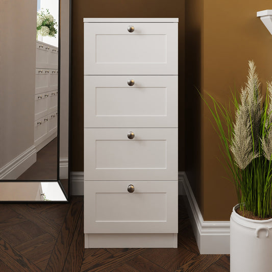 FWStyle Artus Shaker 4-Drawer Chest – Matt White