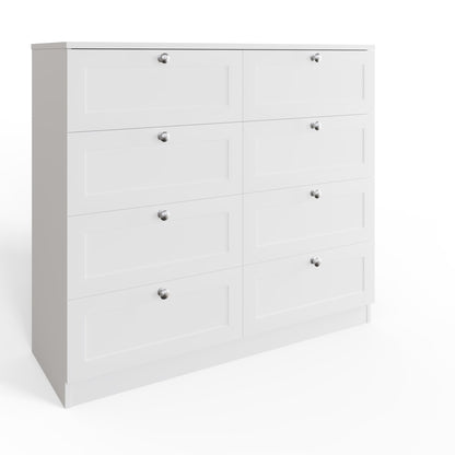 FWStyle Artus Shaker 8 Drawer Chest Of Drawers – Matt White