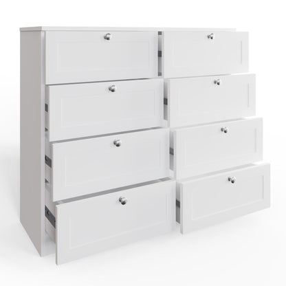 FWStyle Artus Shaker 8 Drawer Chest Of Drawers – Matt White